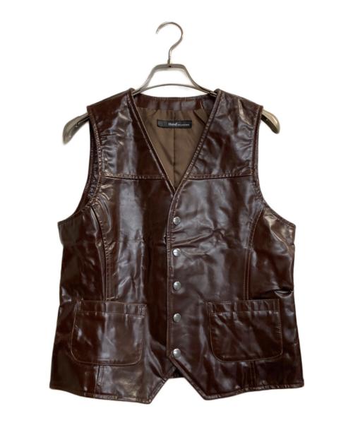 Haruf（ハルフ）Haruf (ハルフ) ホースレザーベスト ブラウン サイズ:Ｍの古着・服飾アイテム