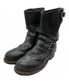 RED WING（レッドウィング）の古着「スタッズカスタムエンジニアブーツ」｜ブラック