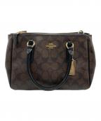 COACHコーチ）の古着「シグネチャー2wayショルダーバッグ」｜ブラック×ブラウン