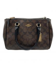 COACH（コーチ）の古着「シグネチャー2wayショルダーバッグ」｜ブラック×ブラウン