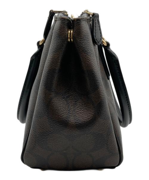COACH（コーチ）COACH (コーチ) シグネチャー2wayショルダーバッグ ブラック×ブラウンの古着・服飾アイテム