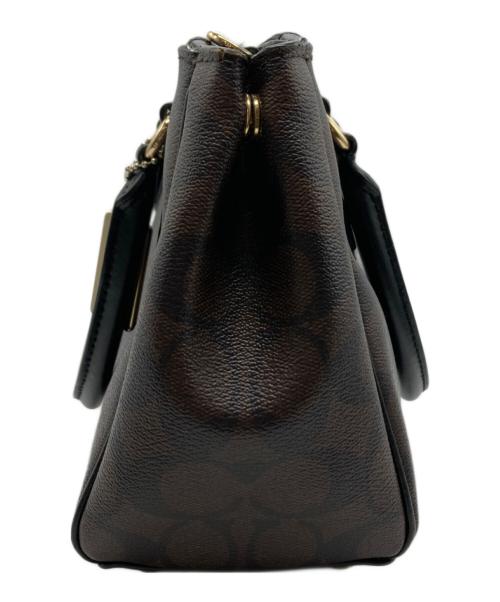 COACH（コーチ）COACH (コーチ) シグネチャー2wayショルダーバッグ ブラック×ブラウンの古着・服飾アイテム