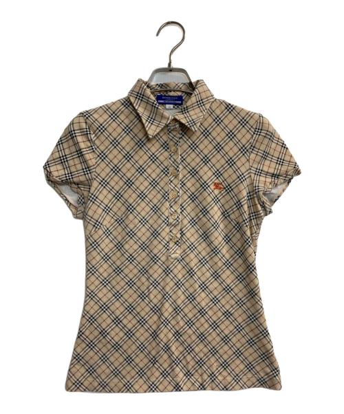 BURBERRY BLUE LABEL（バーバリー ブルー レーベル）BURBERRY BLUE LABEL (バーバリー ブルー レーベル) ノバチェックポロシャツ ベージュ サイズ:38の古着・服飾アイテム