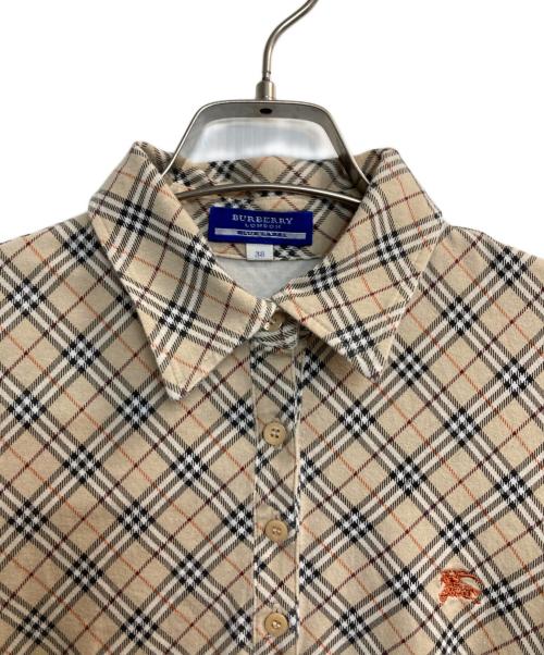 BURBERRY BLUE LABEL（バーバリー ブルー レーベル）BURBERRY BLUE LABEL (バーバリー ブルー レーベル) ノバチェックポロシャツ ベージュ サイズ:38の古着・服飾アイテム