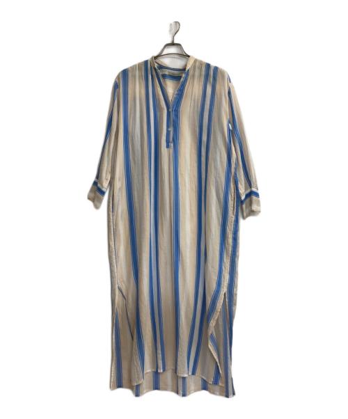 ne quittez pas（ヌキテパ）ne quittez pas (ヌキテパ) VOILE STRIPE DRESS ベージュ サイズ:記載なしの古着・服飾アイテム