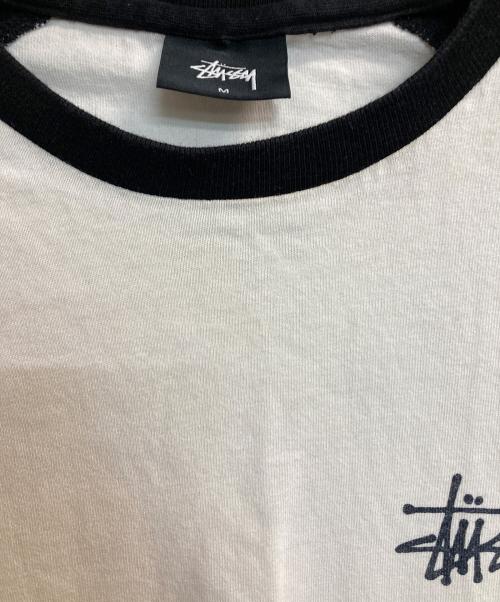 stussy（ステューシー）stussy (ステューシー) ラグランカットソー ブラック×ホワイト サイズ:Ｍの古着・服飾アイテム