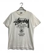 stussyステューシー）の古着「ワールドツアーＴシャツ」｜ホワイト