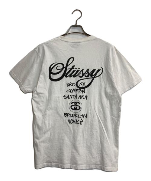 stussy（ステューシー）stussy (ステューシー) ワールドツアーＴシャツ ホワイト サイズ:ＭＥＤＩＵＭ　　の古着・服飾アイテム