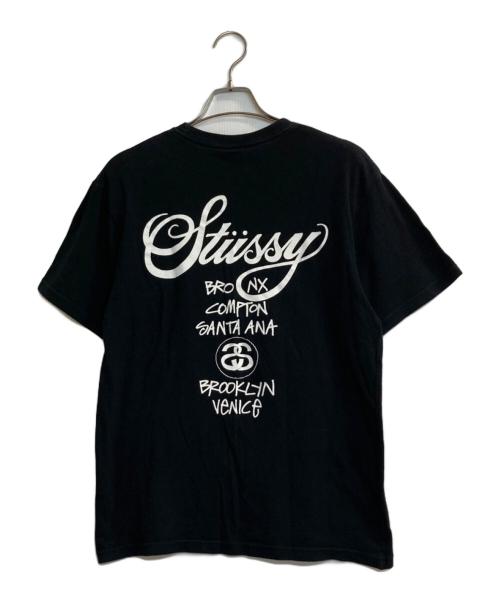 stussy（ステューシー）stussy (ステューシー) ワールドツアーＴシャツ ブラック サイズ:ＭＥＤＩＵＭ　　の古着・服飾アイテム