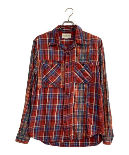 Denim & Supply Ralph Lauren（デニム＆サプライ ラルフローレン）Denim & Supply Ralph Lauren (デニム＆サプライ ラルフローレン) 再構築コットンチェックシャツ レッド サイズ:Ｍの古着・服飾アイテム
