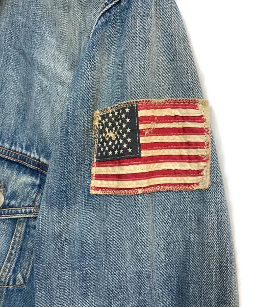POLO RALPH LAUREN（ポロ・ラルフローレン）POLO RALPH LAUREN (ポロ・ラルフローレン) FLAG DENIM TRUCKER JACKET インディゴ サイズ:Ｍの古着・服飾アイテム
