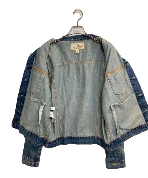 Denim & Supply Ralph Lauren（デニム＆サプライ ラルフローレン）DENIM & SUPPLY RALPH LAUREN (デニム＆サプライ ラルフローレン) ペイントスプラッター デニム トラッカー ジャケット インディゴ サイズ:Ｌ 未使用品の古着・服飾アイテム