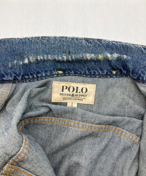 Denim & Supply Ralph Lauren（デニム＆サプライ ラルフローレン）DENIM & SUPPLY RALPH LAUREN (デニム＆サプライ ラルフローレン) ペイントスプラッター デニム トラッカー ジャケット インディゴ サイズ:Ｌ 未使用品の古着・服飾アイテム
