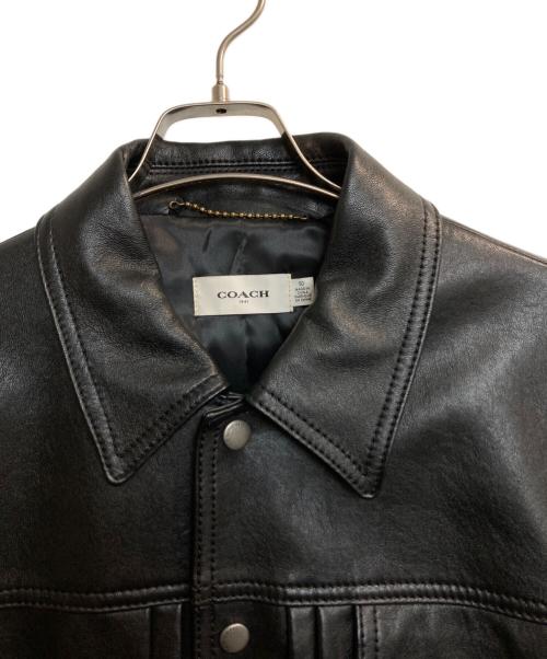 COACH（コーチ）COACH (コーチ) 1st typeラムレザートラッカージャケット ブラック サイズ:50の古着・服飾アイテム