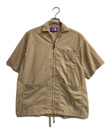 THE NORTHFACE PURPLELABEL（ザ・ノースフェイス パープルレーベル）の古着「Polyester Linen Field H/S Zip Shirt」｜ベージュ