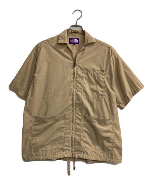 THE NORTHFACE PURPLELABEL（ザ・ノースフェイス パープルレーベル）THE NORTHFACE PURPLELABEL (ザ・ノースフェイス パープルレーベル) Polyester Linen Field H/S Zip Shirt ベージュ サイズ:Ｓの古着・服飾アイテム
