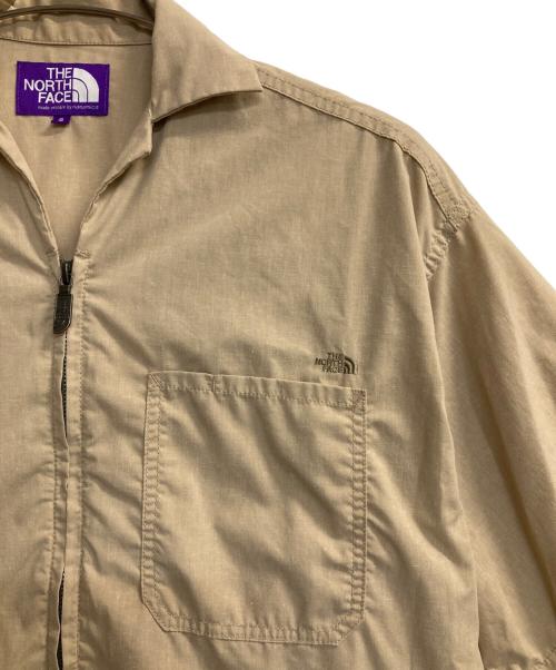 THE NORTHFACE PURPLELABEL（ザ・ノースフェイス パープルレーベル）THE NORTHFACE PURPLELABEL (ザ・ノースフェイス パープルレーベル) Polyester Linen Field H/S Zip Shirt ベージュ サイズ:Ｓの古着・服飾アイテム