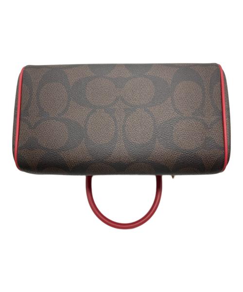 COACH（コーチ）COACH (コーチ) ローアン サッチェル バッグ・マキシ シグネチャー キャンバス ブラウン×レッドの古着・服飾アイテム