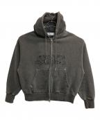 ADRERアドラー）の古着「heavy weight logo semi short vintage double zip parker」｜ブラック