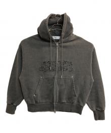 ADRER（アドラー）の古着「heavy weight logo semi short vintage double zip parker」｜ブラック