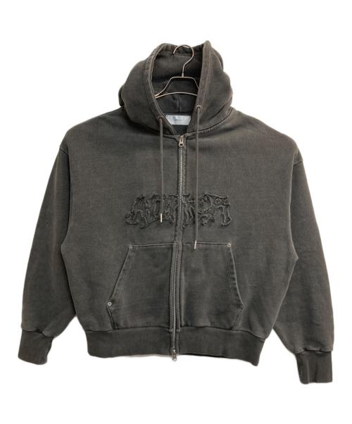 ADRER（アドラー）ADRER (アドラー) heavy weight logo semi short vintage double zip parker ブラック サイズ:Ｓの古着・服飾アイテム