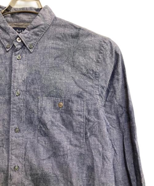 PAUL SMITH（ポールスミス）Paul Smith (ポールスミス) シャドープリントB.D.シャンブレーシャツ ネイビー サイズ:Ｌの古着・服飾アイテム