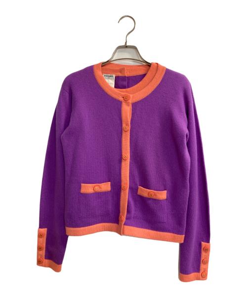 CHANEL（シャネル）CHANEL (シャネル) カシミヤアンサンブルカーディガン パープル サイズ:42の古着・服飾アイテム