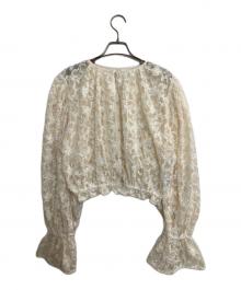 Ameri（アメリ）の古着「BRUSHED LACE VOLUME BLOUSE」｜アイボリー