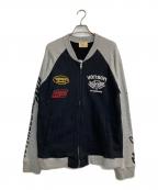 VANSONバンソン）の古着「SWEAT RAGLAN JACKET」｜ブラック×グレー