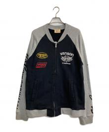 VANSON（バンソン）の古着「SWEAT RAGLAN JACKET」｜ブラック×グレー