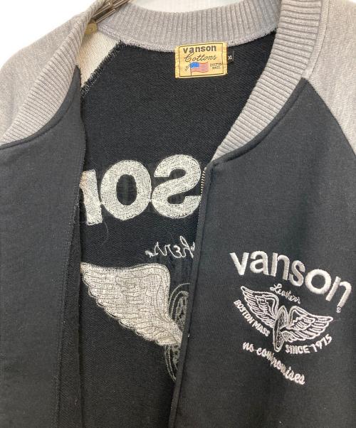 VANSON（バンソン）VANSON (バンソン) SWEAT RAGLAN JACKET ブラック×グレー サイズ:ＸＬの古着・服飾アイテム