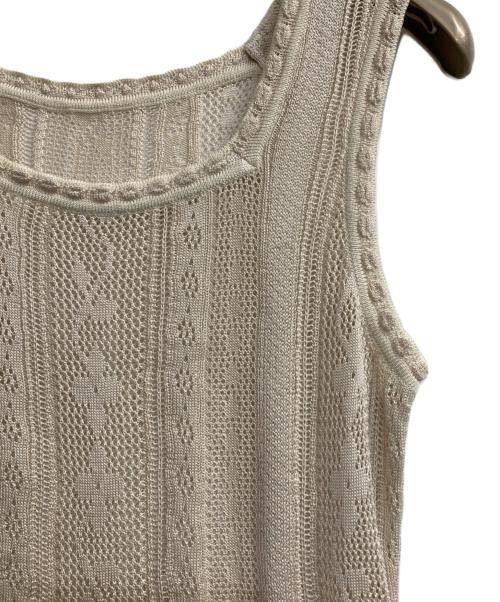Mame Kurogouchi（マメクロゴウチ）Mame Kurogouchi (マメクロゴウチ) Traditional Curtain Lace Knitted Top ベージュ サイズ:Ｍの古着・服飾アイテム