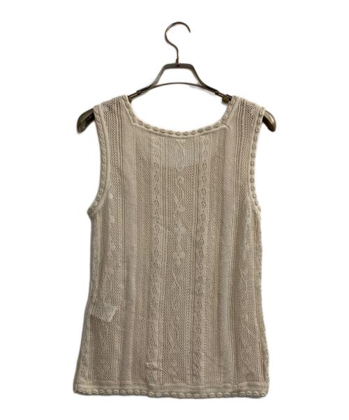 Mame Kurogouchi（マメクロゴウチ）Mame Kurogouchi (マメクロゴウチ) Traditional Curtain Lace Knitted Top ベージュ サイズ:Ｍの古着・服飾アイテム