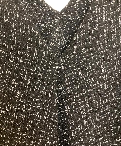 BEARDSLEY（ビアズリー）BEARDSLEY (ビアズリー) ツイードフレアーワンピース ブラックの古着・服飾アイテム