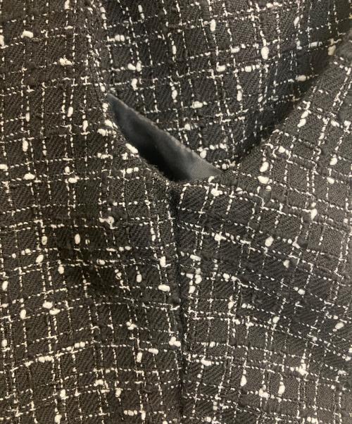 BEARDSLEY（ビアズリー）BEARDSLEY (ビアズリー) ツイードフレアーワンピース ブラックの古着・服飾アイテム