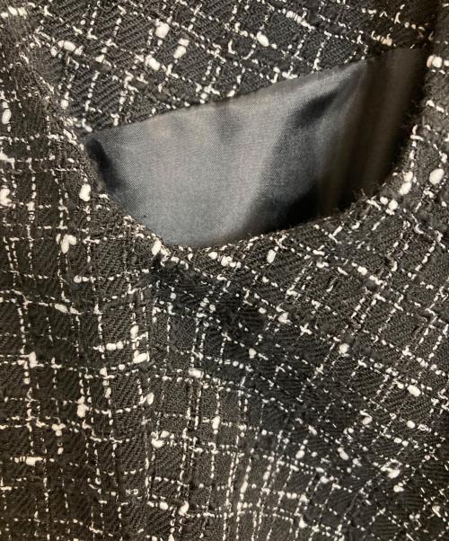 BEARDSLEY（ビアズリー）BEARDSLEY (ビアズリー) ツイードフレアーワンピース ブラックの古着・服飾アイテム