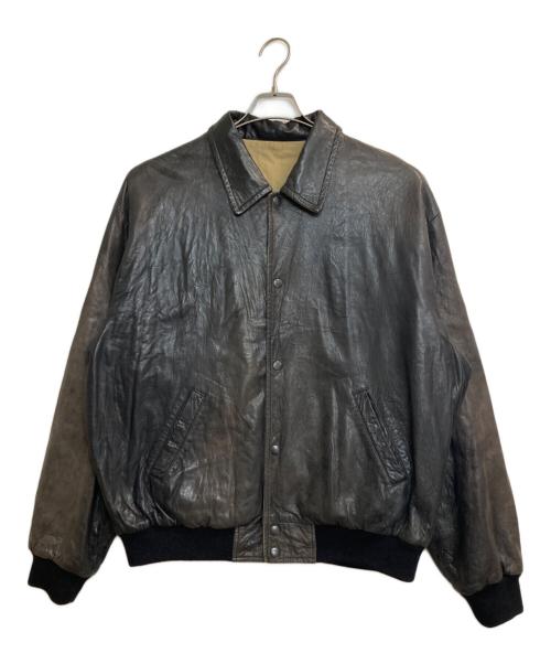 POLO RALPH LAUREN（ポロ・ラルフローレン）POLO RALPH LAUREN (ポロ・ラルフローレン) レザーリバーシブルジャケット ブラック サイズ:ＸＬの古着・服飾アイテム