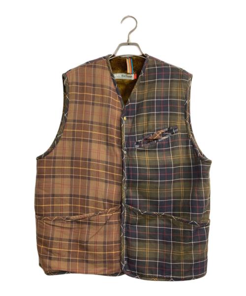 Barbour（バブアー）Barbour (バブアー) PAUL SMITH (ポールスミス) チェックライナーベスト グレー×カーキ サイズ:38の古着・服飾アイテム