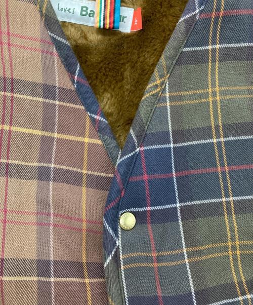 Barbour（バブアー）Barbour (バブアー) PAUL SMITH (ポールスミス) チェックライナーベスト グレー×カーキ サイズ:38の古着・服飾アイテム