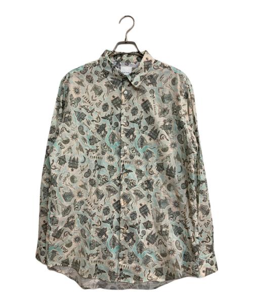 PAUL SMITH（ポールスミス）Paul Smith (ポールスミス) Souvenir プリント総柄 シャツ ミント サイズ:ＸＬの古着・服飾アイテム