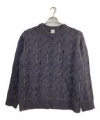 PAUL SMITHポールスミス）の古着「ビッグハウンドトゥース クルーネックニット」｜ネイビー×ブラウン