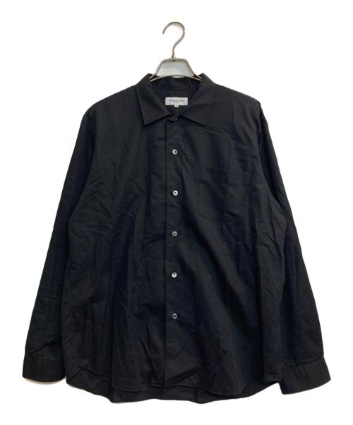 mila schon（ミラ ショーン）Mila Schon (ミラ ショーン) コットンシルクツイルオープンカラーシャツ ブラック サイズ:48の古着・服飾アイテム