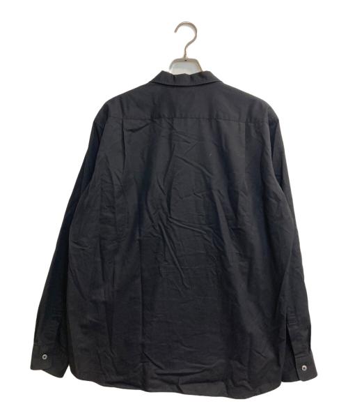 mila schon（ミラ ショーン）Mila Schon (ミラ ショーン) コットンシルクツイルオープンカラーシャツ ブラック サイズ:48の古着・服飾アイテム