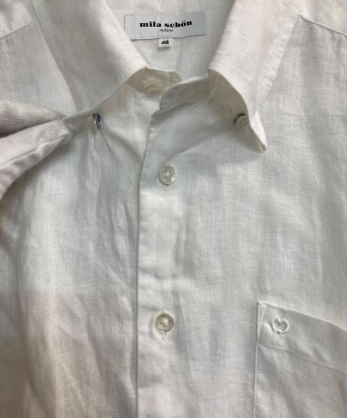 mila schon（ミラ ショーン）Mila Schon (ミラ ショーン) リネンシャツ ホワイト サイズ:48の古着・服飾アイテム