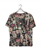 Paul Smith COLLECTIONポールスミス コレクション）の古着「カーニバル総柄カットソー」｜ブラック×ピンク