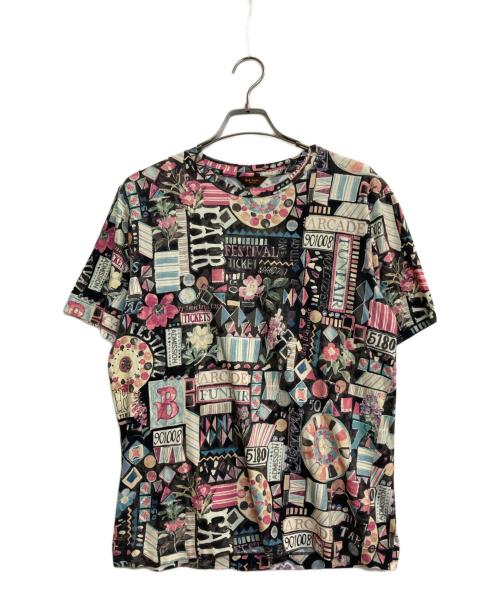 Paul Smith COLLECTION（ポールスミス コレクション）Paul Smith COLLECTION (ポールスミス コレクション) カーニバル総柄カットソー ブラック×ピンク サイズ:Ｌの古着・服飾アイテム