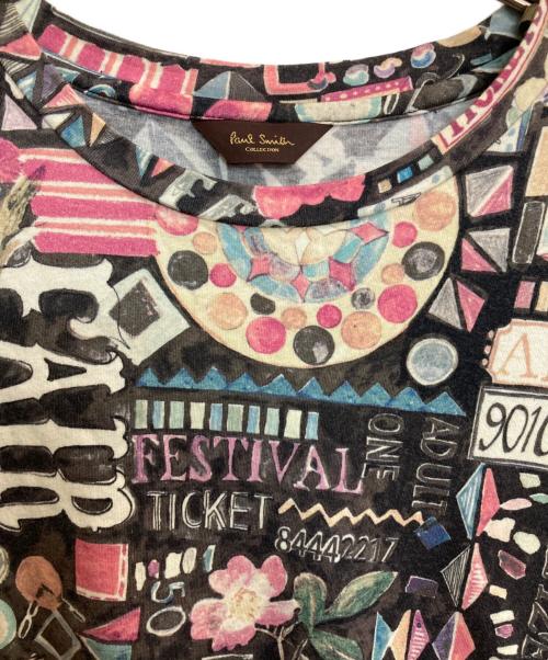 Paul Smith COLLECTION（ポールスミス コレクション）Paul Smith COLLECTION (ポールスミス コレクション) カーニバル総柄カットソー ブラック×ピンク サイズ:Ｌの古着・服飾アイテム