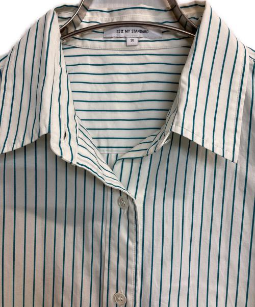 23区（ニジュウサンク）23区 (ニジュウサンク) ストライプシャツ ホワイト サイズ:38の古着・服飾アイテム