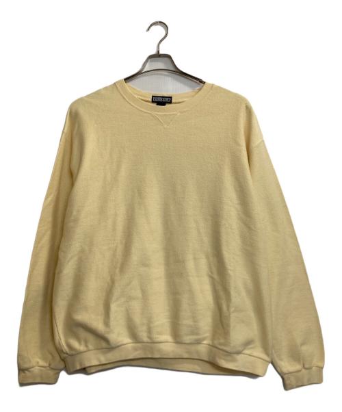 LAND'S END（ランズエンド）LAND'S END (ランズエンド) 90s 前Vガゼット鹿の子スウェット バターイエロー サイズ:ＸＬの古着・服飾アイテム
