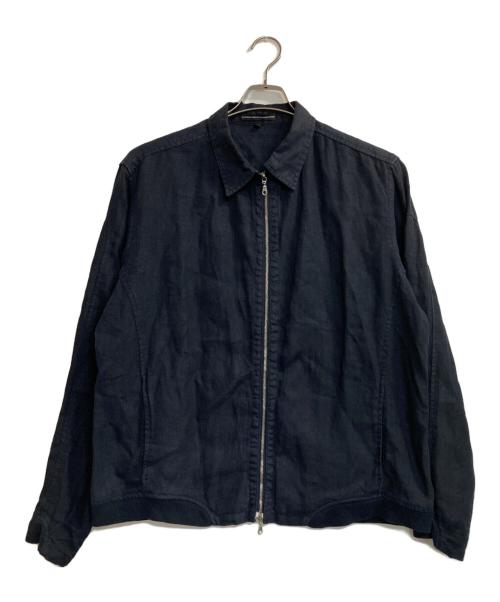 LE JEAN DE MARITHE+FRANCOIS GIRBAUD（マリテフランソワジルボー）LE JEAN DE MARITHE+FRANCOIS GIRBAUD (マリテフランソワジルボー) 90s LINO DOUBLE ZIP JACKET ネイビー サイズ:Ｍの古着・服飾アイテム
